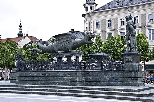 Lindwurmbrunnen, Klagenfurt am Wörthersee